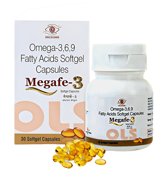 Megafe Megafe 3 100% Veg Omega 3,6,9 Fatty Acids 500mg Capsule For Women & Men - Classic Derma