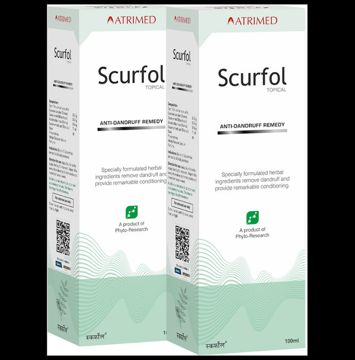 Atrimed Scurfol Topical Anti-Dandruff Shampoo (100ml Each) - Classic Derma