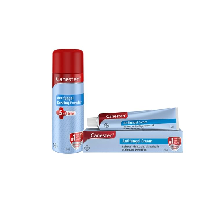 Combo Pack of Canesten Cream 30gm and Canesten Antifungal Dusting Powder 100gm - Classic Derma