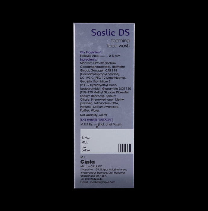 Combo Pack of Excela Moisturiser 50gm & Saslic DS Foaming Face Wash 60ml