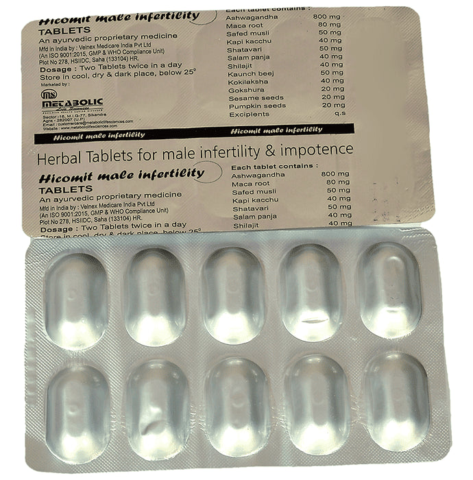 Hicomit Male Infertility Tablets (10 Each)