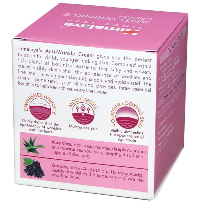 Himalaya Herbals Anti-Wrinkle Cream with Aloe Vera & Grape Extract | For Fine Lines & Age Spots