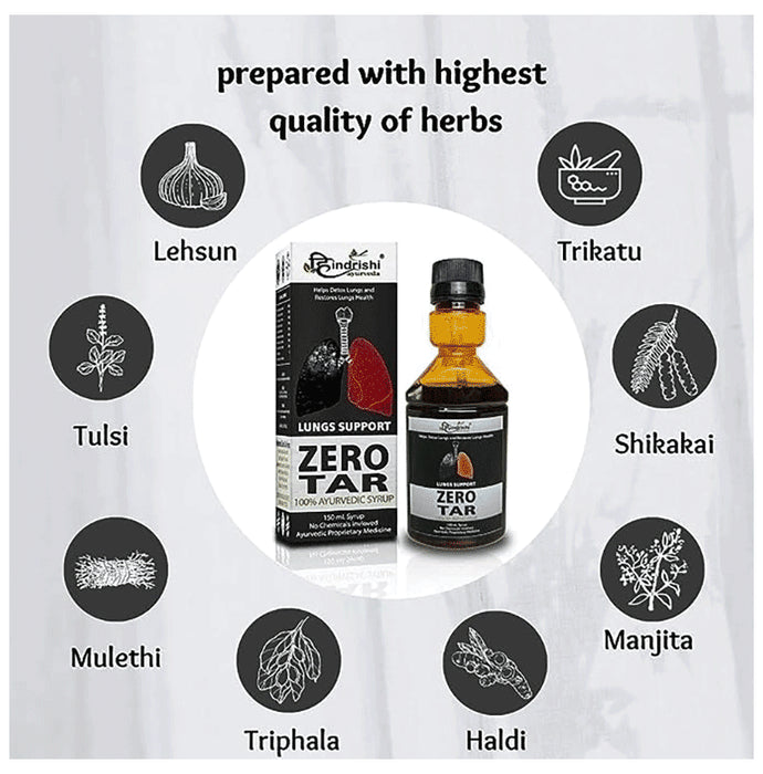 Hindrishi Ayurveda Combo Pack of 2 Bottle of Zero Tar 100% Ayurvedic Syrup & 2 Bottle of Liv Revive Liver Detoxification Syrup (150ml Each)