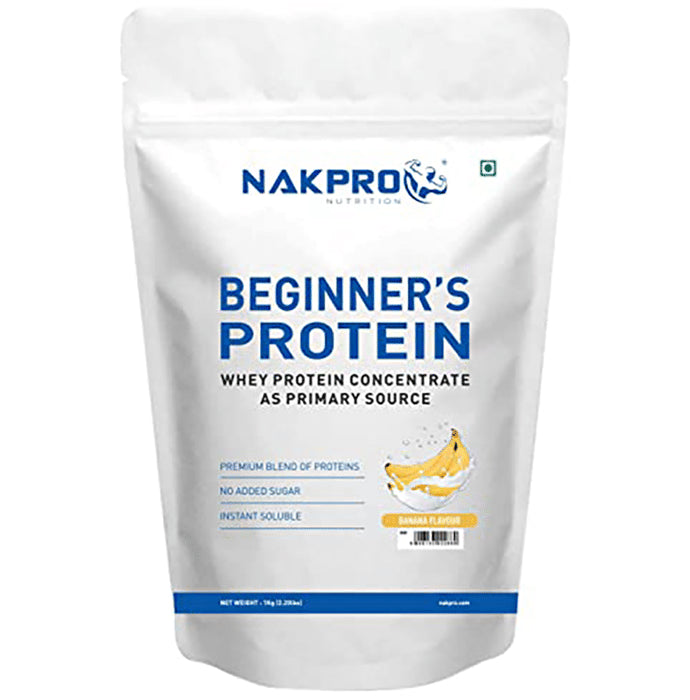 Nakpro Nutrition Beginner's Protein Whey Protein Concentrate (1kg Each) Banana - Classic Derma