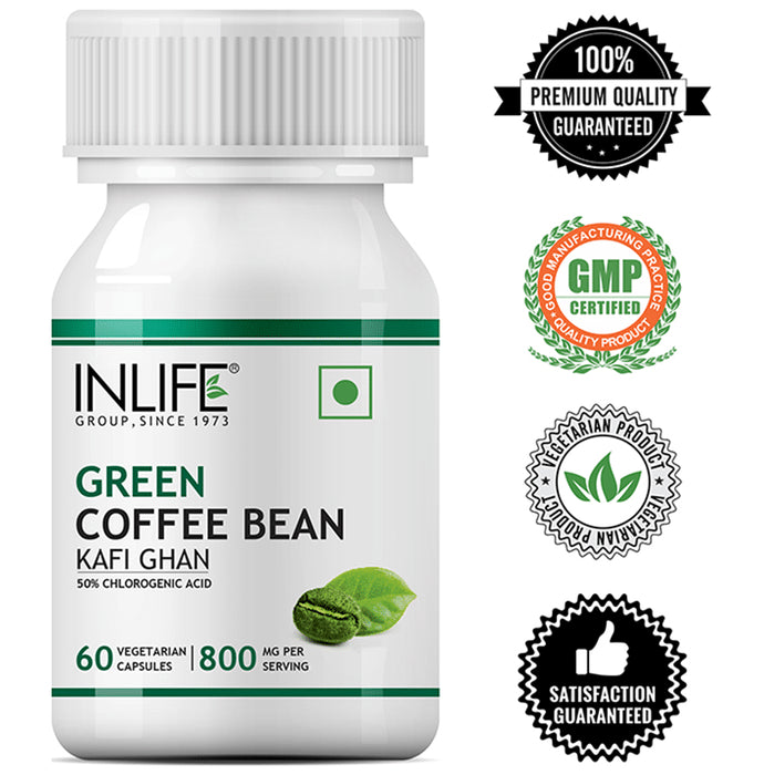 Inlife Green Coffee Bean Extract 800mg with Chlorogenic Acid | Veg Capsule