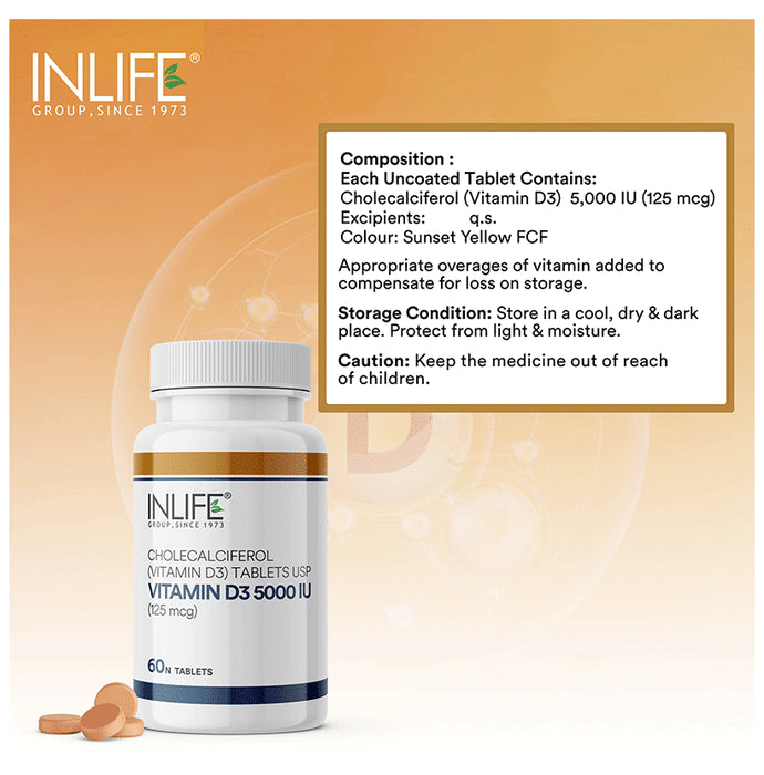 Inlife Vitamin D3 5000 IU Tablet