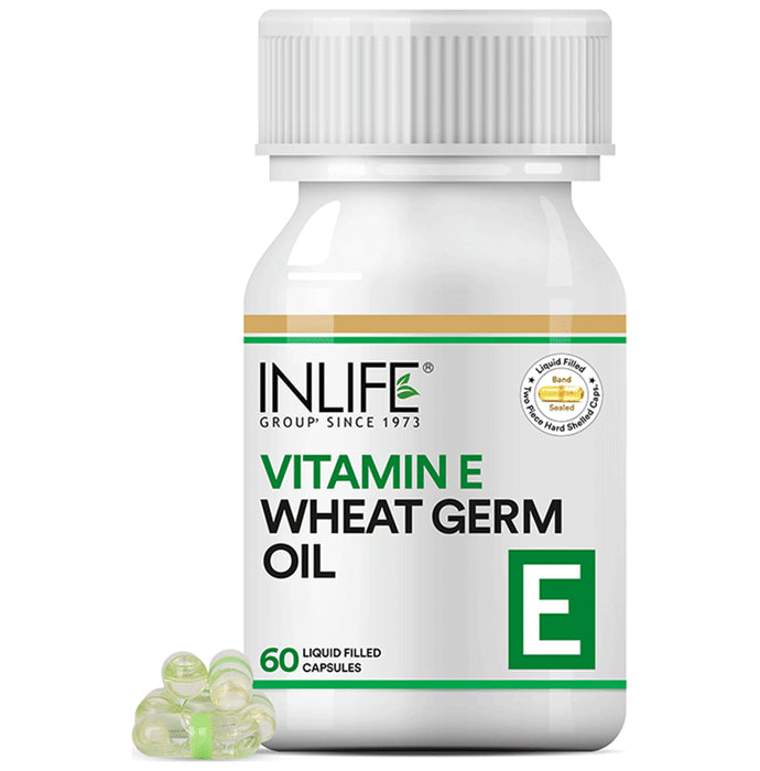 Inlife Vitamin E Wheat Germ Oil for Skin Health | Liquid Filled Capsule