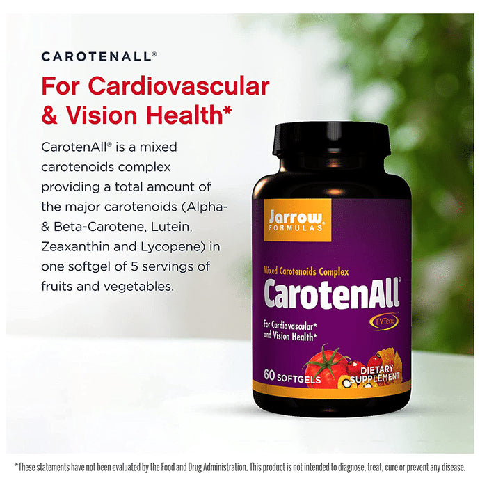 Jarrow Formulas Mixed Carotenoids Complex CarotenAll Softgels | For Healthy Heart & Vision