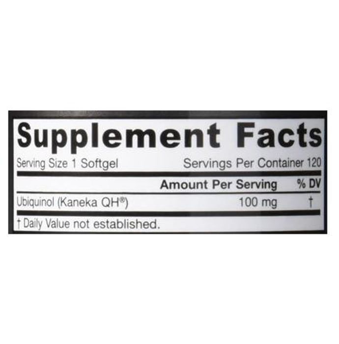 Jarrow Formulas Ubiquinol QH-Absorb 100mg Softgels | Reduced Form of CoQ10
