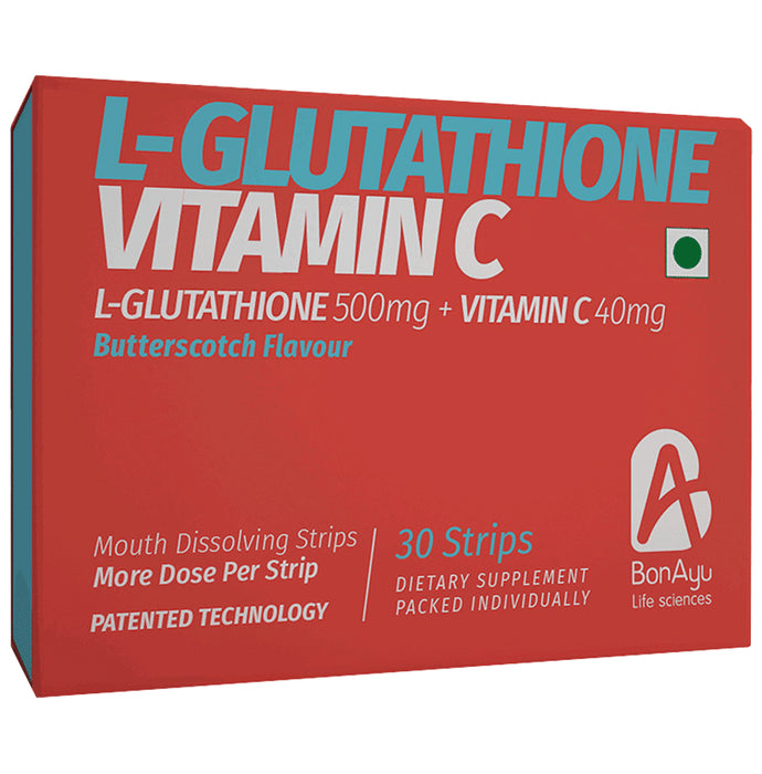 BonAyu L-Glutathione Vitamin C Mouth Dissolving Strip Butterscotch - Classic Derma