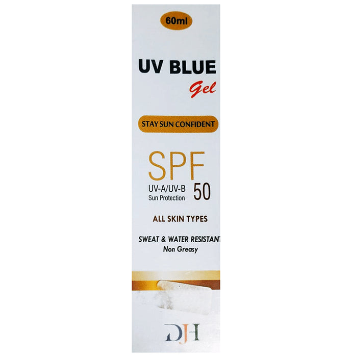 UV Blue SPF 50 Sun Protection Sunscreen | Non Greasy, Sweat & Water Resistant Gel - Classic Derma