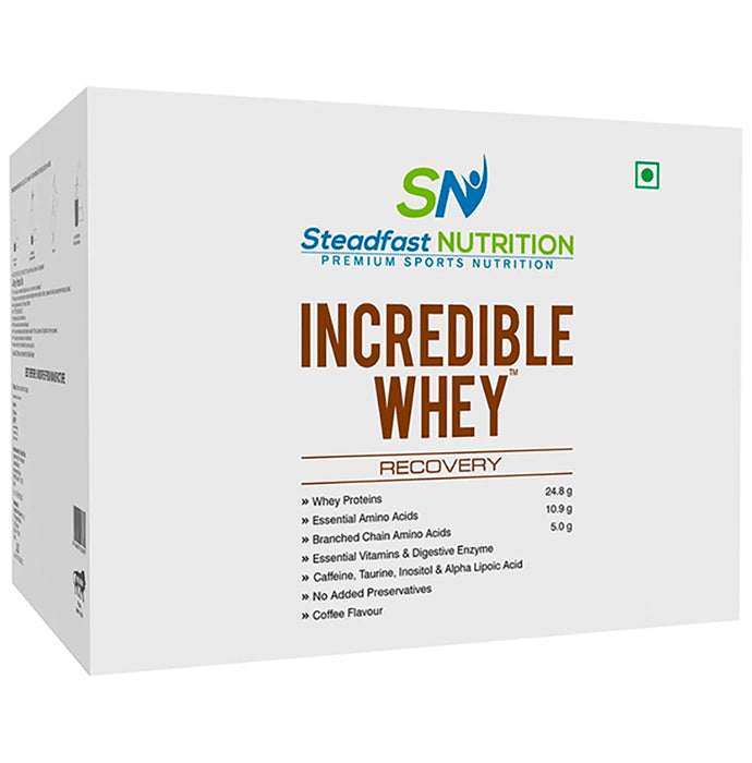 Steadfast Nutrition Incredible Whey Recovery Sachet (35gm Each) Coffee - Classic Derma