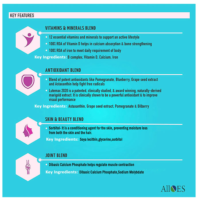 Alloes Alo Multi Gold Capsule with Multivitamin and Multiminerals Capsule