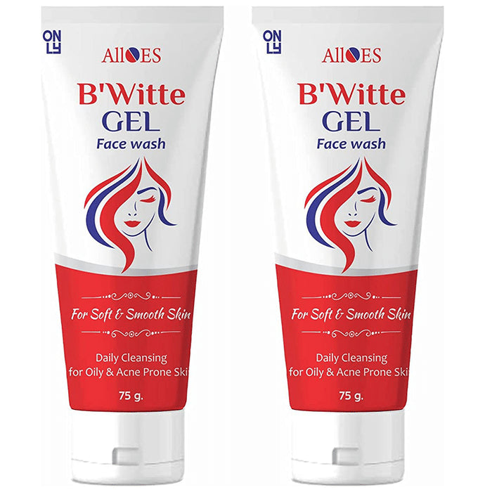 Alloes B'Witte Gel Face Wash with Salicylic Acid for Acne, Pimple (75gm Each) - Classic Derma
