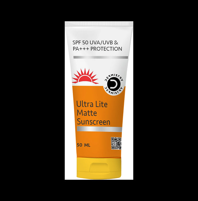 Dermisrty Combo Pack of Ultra Lite Matte Finish SPF 50 Oily Skin Sunscreen (50ml) & 1% Hyaluronic Acid Aqua Dry Skin Sunscreen (50ml) - Classic Derma