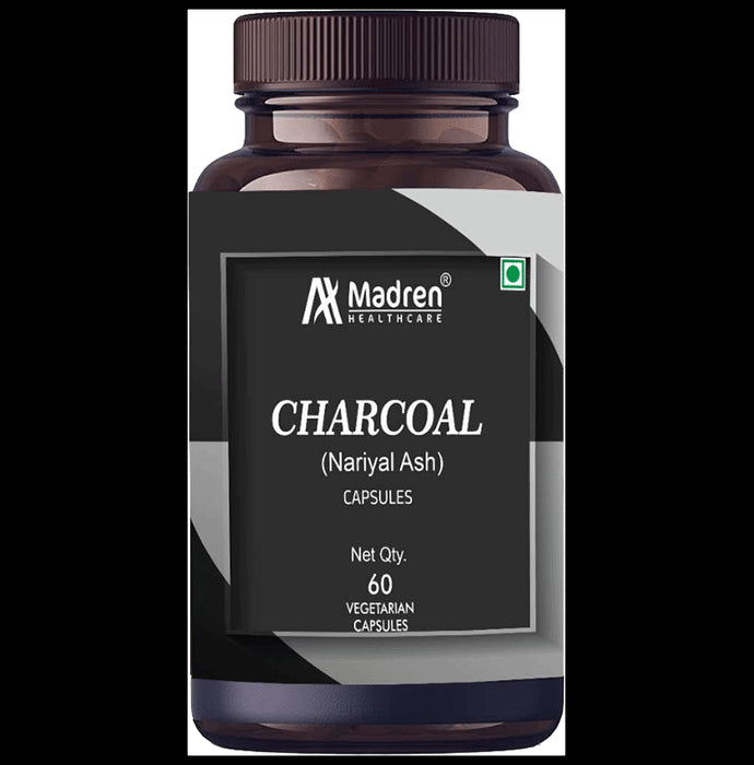 Madren Healthcare Activated Charcoal 1000mg Vegetarian Capsule - Classic Derma