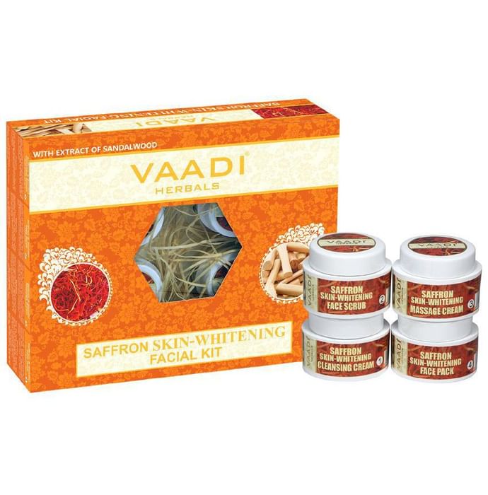 Vaadi Herbals Saffron Skin-Whitening Facial Kit with Sandalwood Extract 70gm - Classic Derma