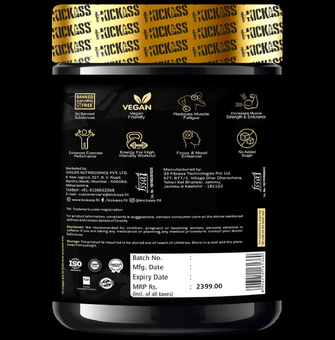 Kickass Demolish Pre-Workout Powder Fruit Punch