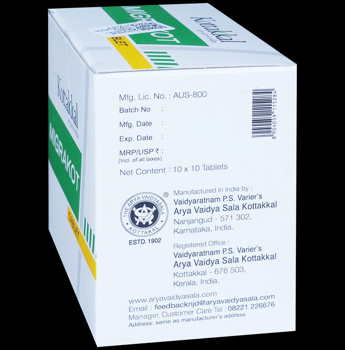 Kottakkal Ayurveda Migrakot Tablet