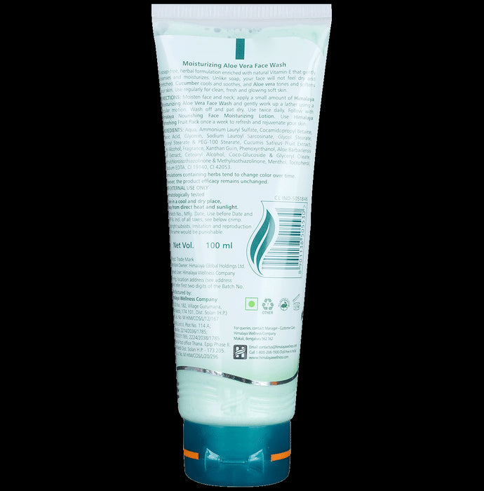 Himalaya Moisturizing Aloe Vera Face Wash with Cucumber Extract | Softens & Cools Dry Skin