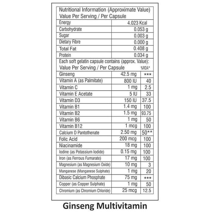 La Nature's Ginseng Multivitamin Softgel Capsules