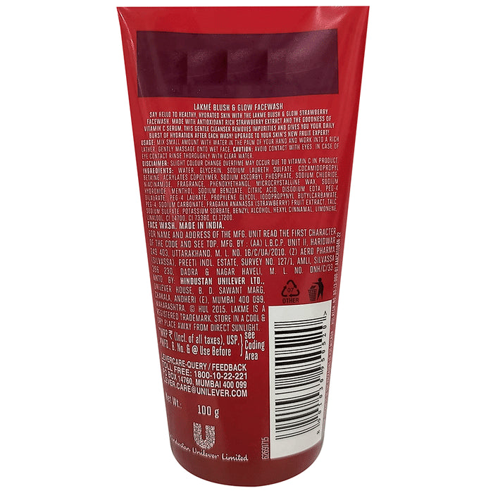 Lakme Blush & Glow Face Wash Strawberry-with Vitamin C Serum