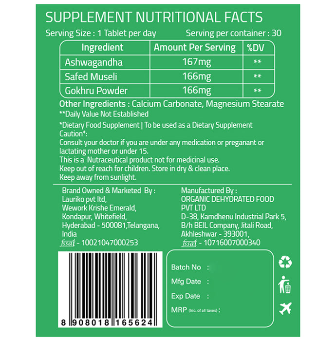 Laurik Ashwangandha Veg Tablet