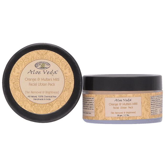 Aloe Veda Orange and Multani Mitti Facial Ubtan Pack - Classic Derma