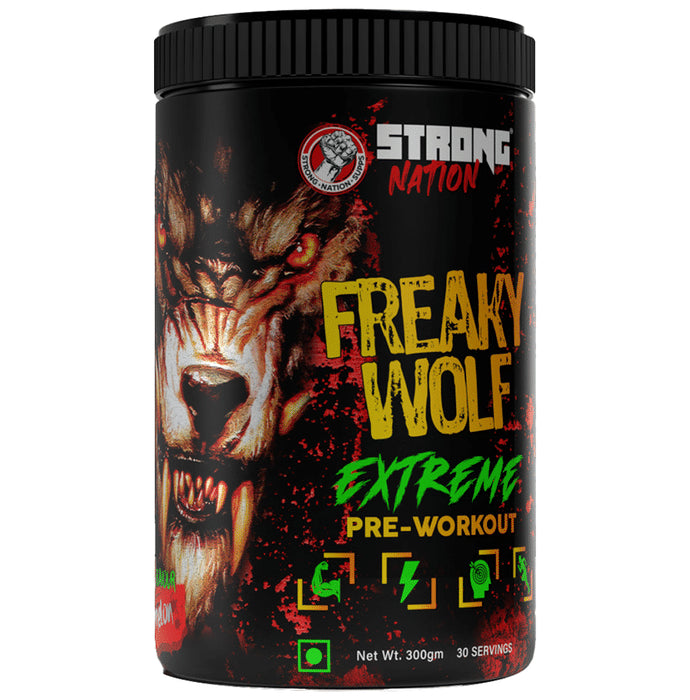 Strong Nation Freaky Wolf Extreme Pre-Workout Powder Watermelon - Classic Derma