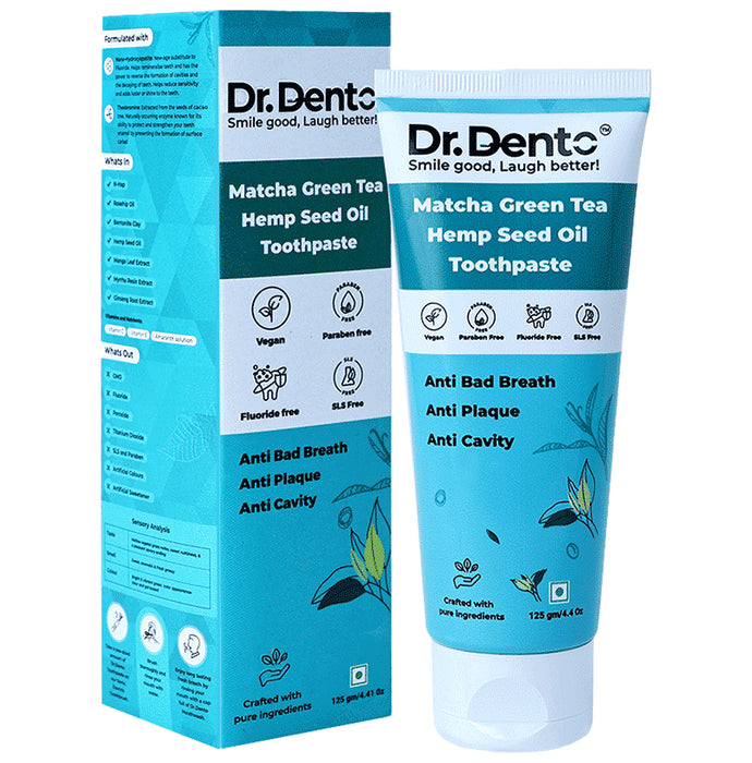 Dr. Dento Matcha Green Tea Hemp Seed Oil Toothpaste - Classic Derma