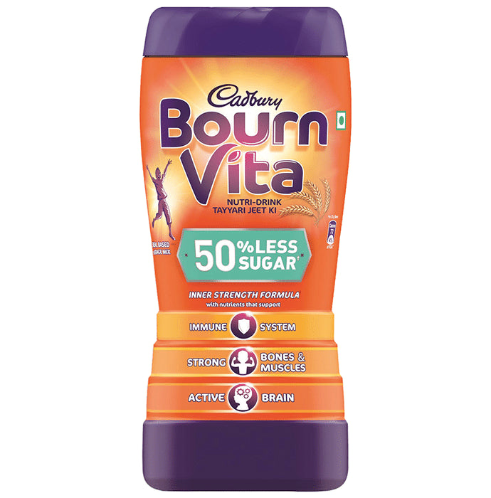 Bournvita Cadbury Bournvita with Vitamin D for Strength/Chocolate 50% Less Sugar - Classic Derma