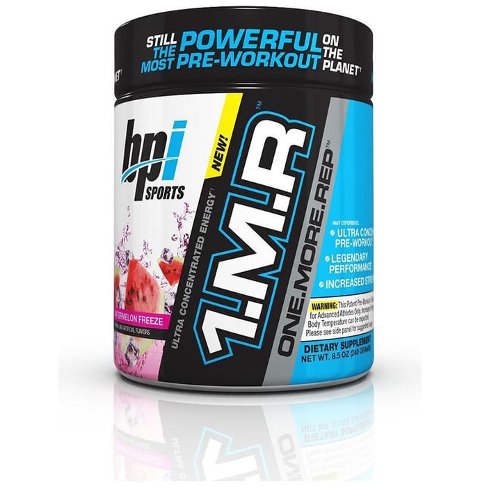 BPI Sports 1MR One More Rep Ultra Concentrated Energy Supplement Powder Watermelon Freeze - Classic Derma