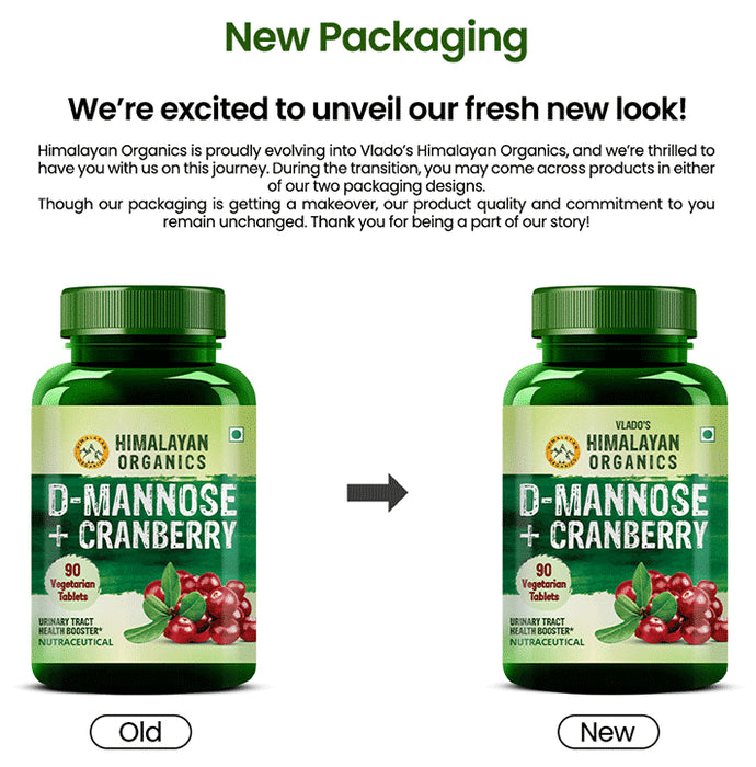 Himalayan Organics D-Mannose+Cranberry | Vegetarian Tablet for Urinary Tract Health Tablet