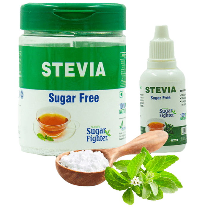 Sugar Fighter Stevia Sugar Free Pack With Liquid Sweetener 30ml Free - Classic Derma