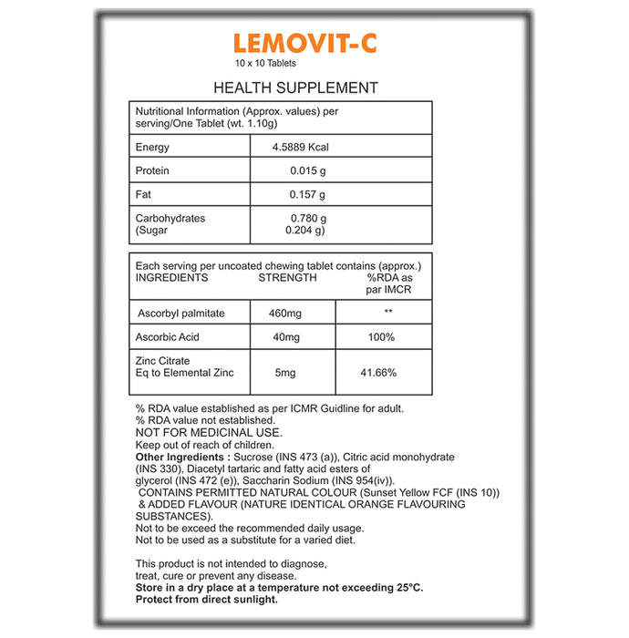Lemovit-C Chewable Tablet