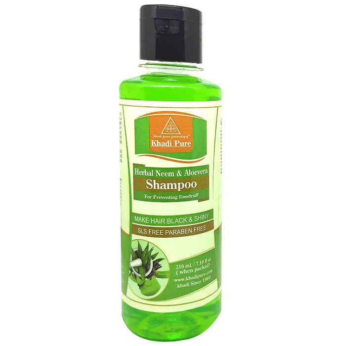 Khadi Pure Herbal Neem & Aloevera Shampoo SLS & Paraben Free - Classic Derma