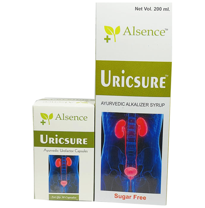 Alsence Combo Pack of Uricsure Sugar Free Syrup (200ml) and Uricsure Capsule (30) - Classic Derma