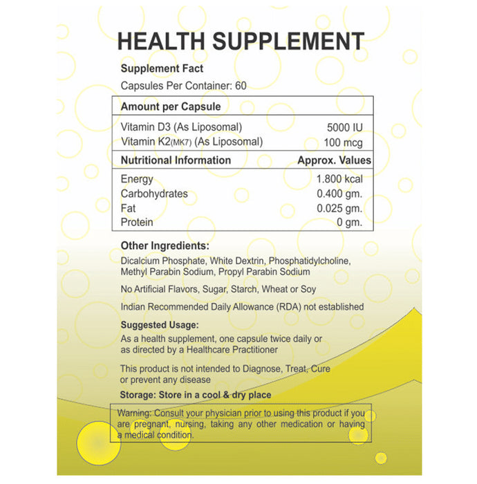 Lipomer Liposomal Vitamin D3 +K2 Vegetarian Capsule