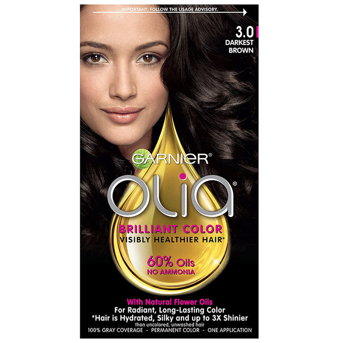 Garnier Olia Brilliant Color 3.0 Darkest Brown - Classic Derma