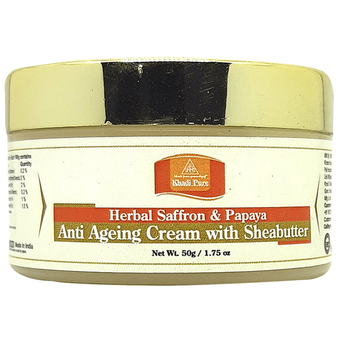 Khadi Pure Herbal Saffron & Papaya Anti Ageing Cream with Sheabutter - Classic Derma