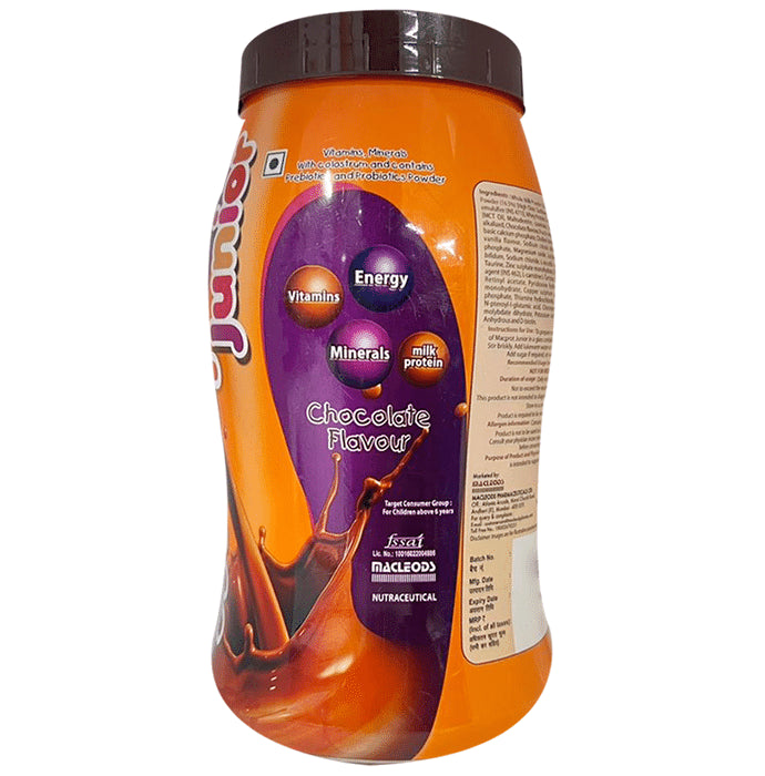 Macprot Junior with Vitamins, Minerals & Probiotics | Powder for Kids' Energy & Growth | Flavour Chocolate