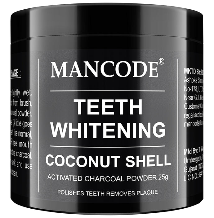 Mancode Teeth Whitening Coconut Shell Powder - Classic Derma