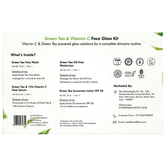 mCaffeine Green Tea & Vitamin C Face Glow Kit