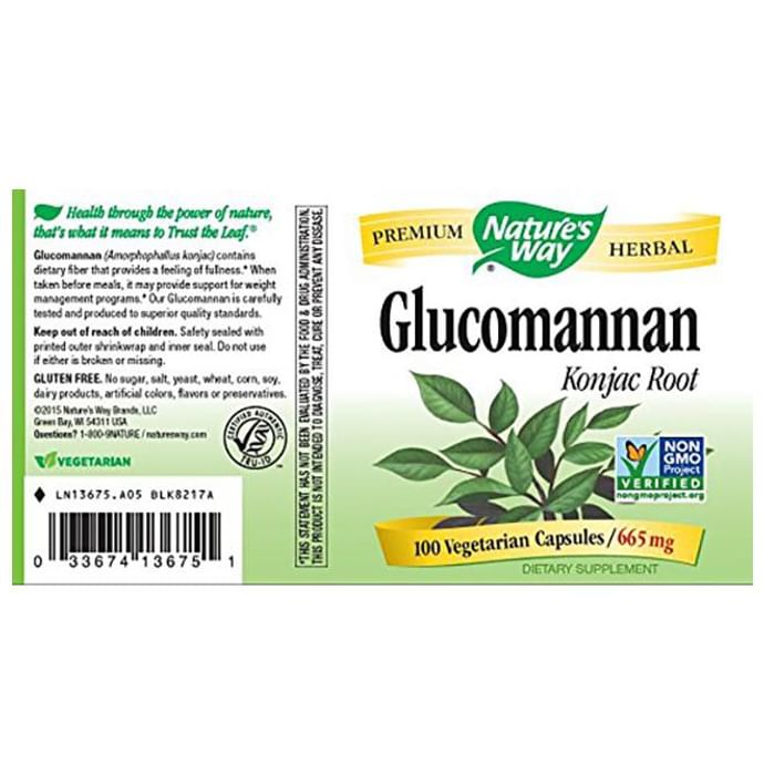 Nature's Way Glucomannan Konjac Root 665mg Vegetarian Capsule