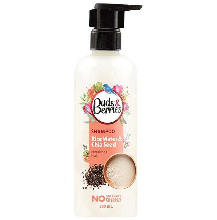 Buds & Berries Nourishes Hair Shampoo Rice Water and Chia Seeds - Classic Derma