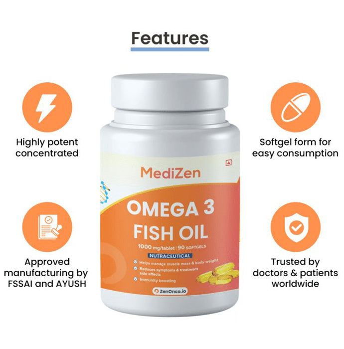 MediZen Omega 3 Fish Oil 1000mg Softgel Capsule