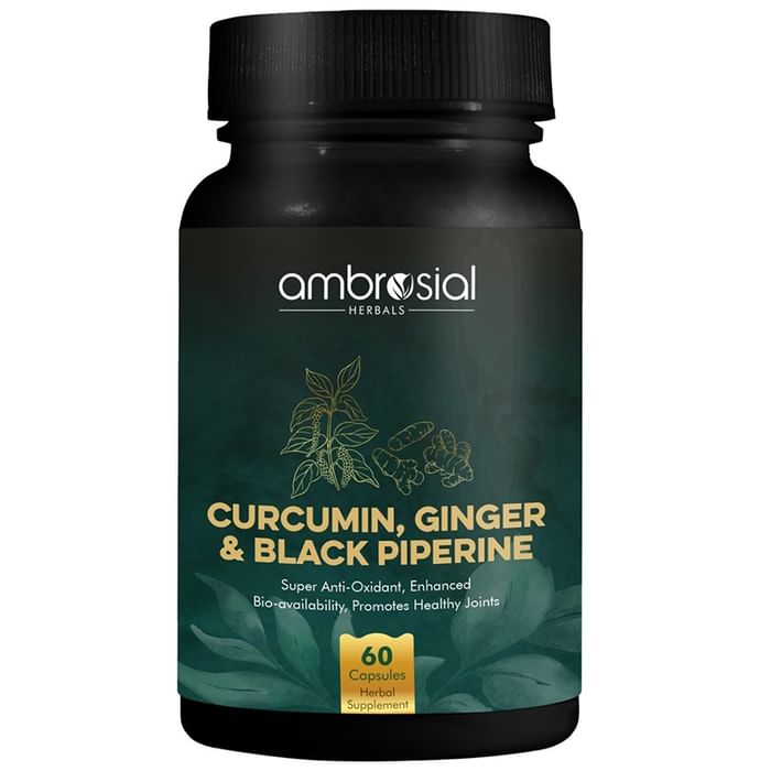 Ambrosial Herbals Curcumin, Ginger & Black Piperine Capsule - Classic Derma