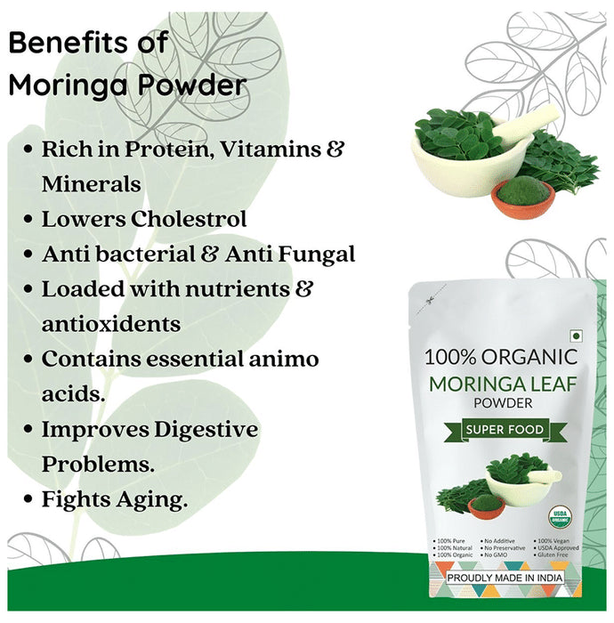Meld wellness always 100% Organic Moringa Leaf Powder
