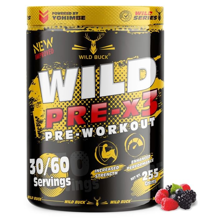 Wild Buck Wild Pre-X3 Pre-Workout Wild Berries - Classic Derma