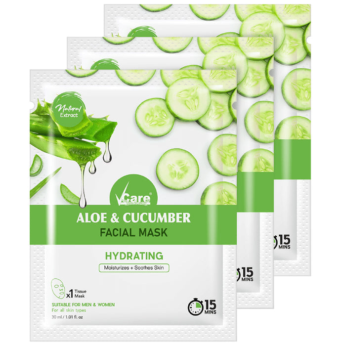 VCare Aloe & Cucumber facial mask (30ml Each) - Classic Derma